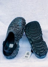 Men’s Black Crocs with Leaf Print – Size UK 8 (EU 42)