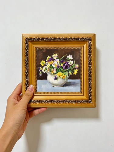 Colorful pansy white bowl - colorful,