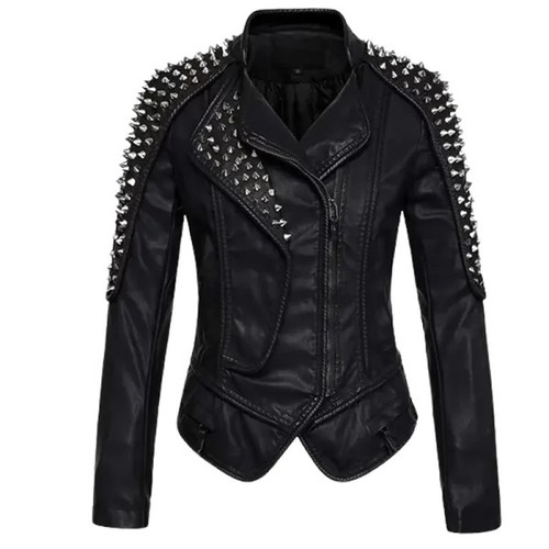 Punk womens black genuine - womens,
