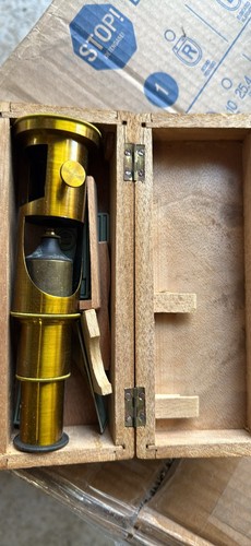 Antique brass field microscope - antique,