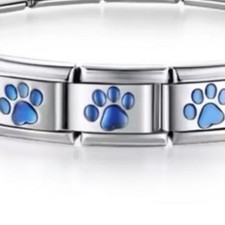 Blue paw print 9mm Italian Charm– Compatible with Nomination Bracelets