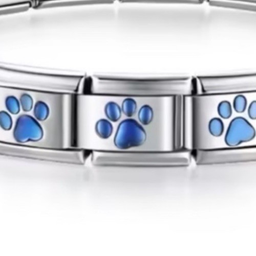 Blue paw print 9mm italian - print,