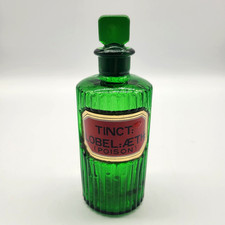 Antique green glass apothecary - antique,