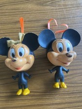 Mickey Mouse & Minnie Mouse Talking Toys Pull String 1971 Burbank Toys Hong Kon