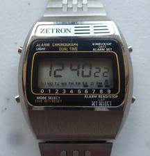 ZETRON - ALARM CHRONOGRAPH - DIGITAL WATCH - LCD WRISTWATCH - 1980s - WORKING