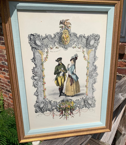 French rococo fashion plate - fashion,
