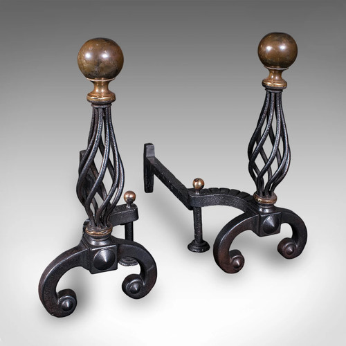 Large pair antique - pair, fire