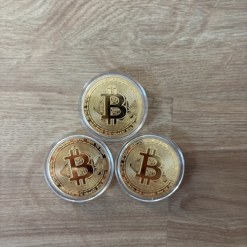 Physical gold plated bitcoin - 3,