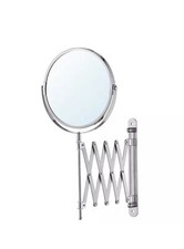 IKEA FRACK Extendable SHAVING MIRROR Stainless Steel Round Magnifying Wall - NEW