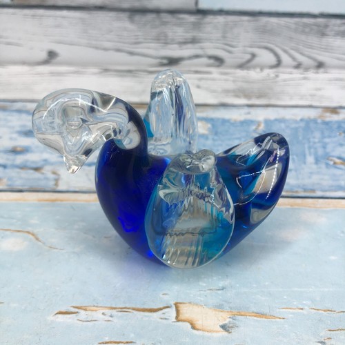 Glass swan blue - glass, clear