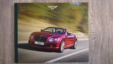 Bentley Continental 6.0 W12 GT Speed Coupe Convertible UK Hardback Brochure 2013