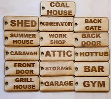 Handmade key ring fob tag keychain assigned name gift Wooden Laser Engraved 