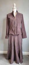 Mia Moda Brown Skirt Jacket