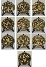 Damascene Gold Bird & Flower