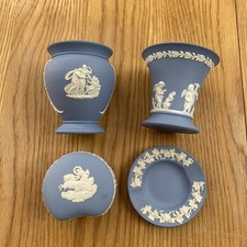 Vintage Wedgewood Jasperware 4x Blue Collection Job Lot