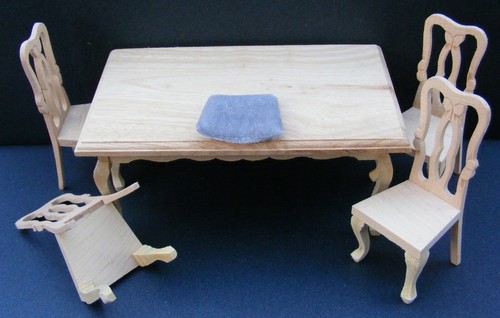 Dolls house table and chairs - house,