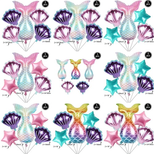 5pcs mermaid tail - 5pcs, balloons
