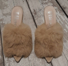 Fur Stiletto Slip On, Size 3