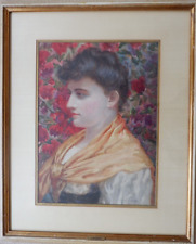 Pre Raphaelite Portrait Study. 19th Century Watercolour  by David Richardson.