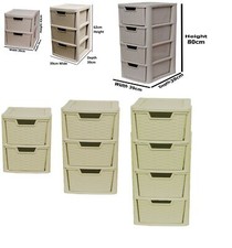 Large plastic rattan drawer - large,