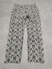 Brax Trousers Womens 10 Grey Snake Print Stretch Sara L26 Chic Chinos Retro 90s