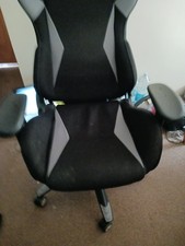 Gaming Chair Recliner Swivel Office Desk Chair Black/White