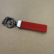 Audi Red Leather Suede Key Fob