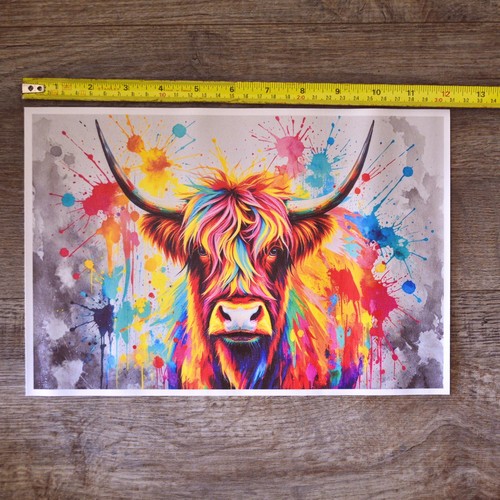 Banksy style highland cow - style,