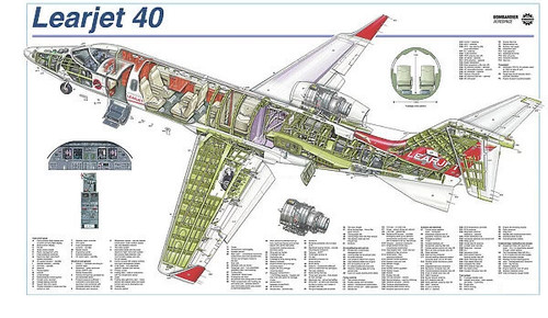 Learjet cutaway poster - 40,