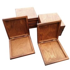 WOODEN CD BOX, SET OF 10, IN
