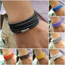 BRAIDED FAUX LEATHER BRACELET