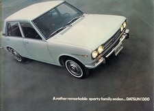 Datsun 1300 Saloon 1969-1970 UK Market Sales Brochure Nissan Bluebird