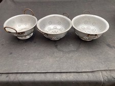 3 Vintage Aluminium Colanders