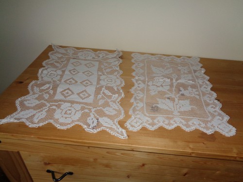 Vintage two white floral - vintage.,
