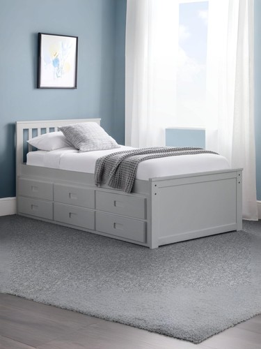 Maisie 90cm single grey bed - grey,