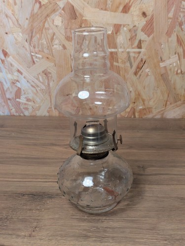 Clear glass oil lamp 29cm - lamp,