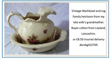 Wash Bowl and Jug, great example of victorian domestic stoneware, now redundant!