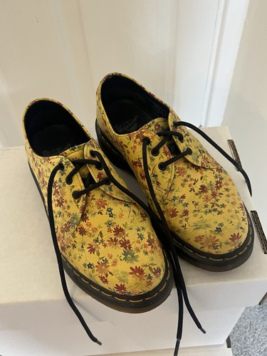 Yellow marten shoes floral - shoes,
