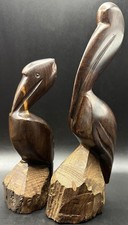Carved Wooden Bird Sculptures