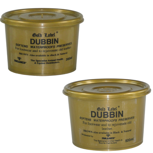 Gold label dubbin brown - label,