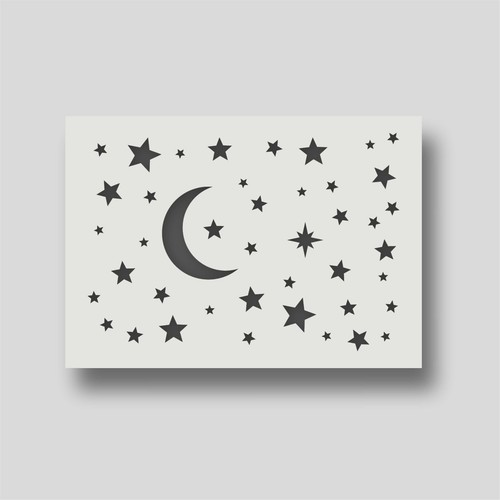 Moon and star stencil - stencil,