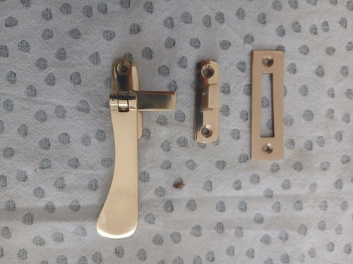 Brass window handel for - , wooden