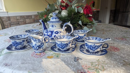 Piece vintage gzhel russian - gzhel,