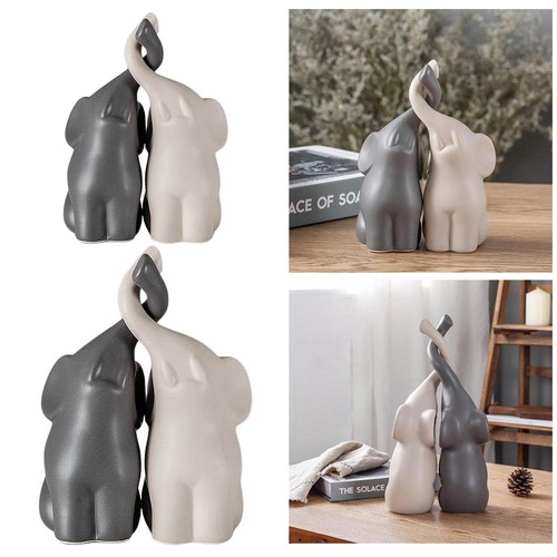Gray white ceramic figurines - gray,