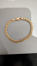 18ct Solid Gold Heavy Curb Bracelet  30g 8"