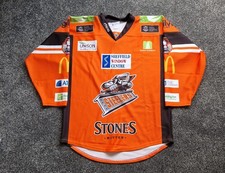 Sheffield Steelers Home PlayOff Jersey (orange) - Cole Shudra 27 2XL - Signed/GW