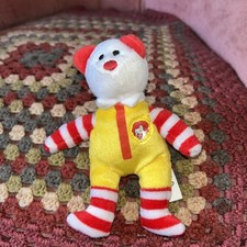 BNWT 2005 Ty Teenie Beanie Babies - Ronald McDonald Teddy Bear - Soft Plush Toy