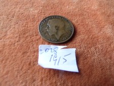 1915 GEORGE V BROZE HALF-PENNY IN WORN CONDITION(#2028-BK6)