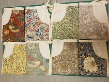 William Morris handmade half pinny style apron with peg/utility style pocket.