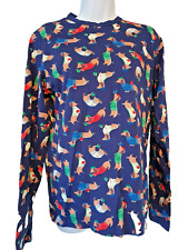 Boden Sausage Dog Christmas Top Dachshunds Playing With Baubles Size Small VGC